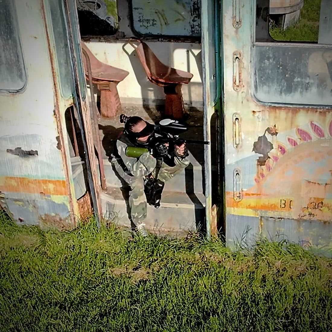 Action inside a tram, Area 51 field
